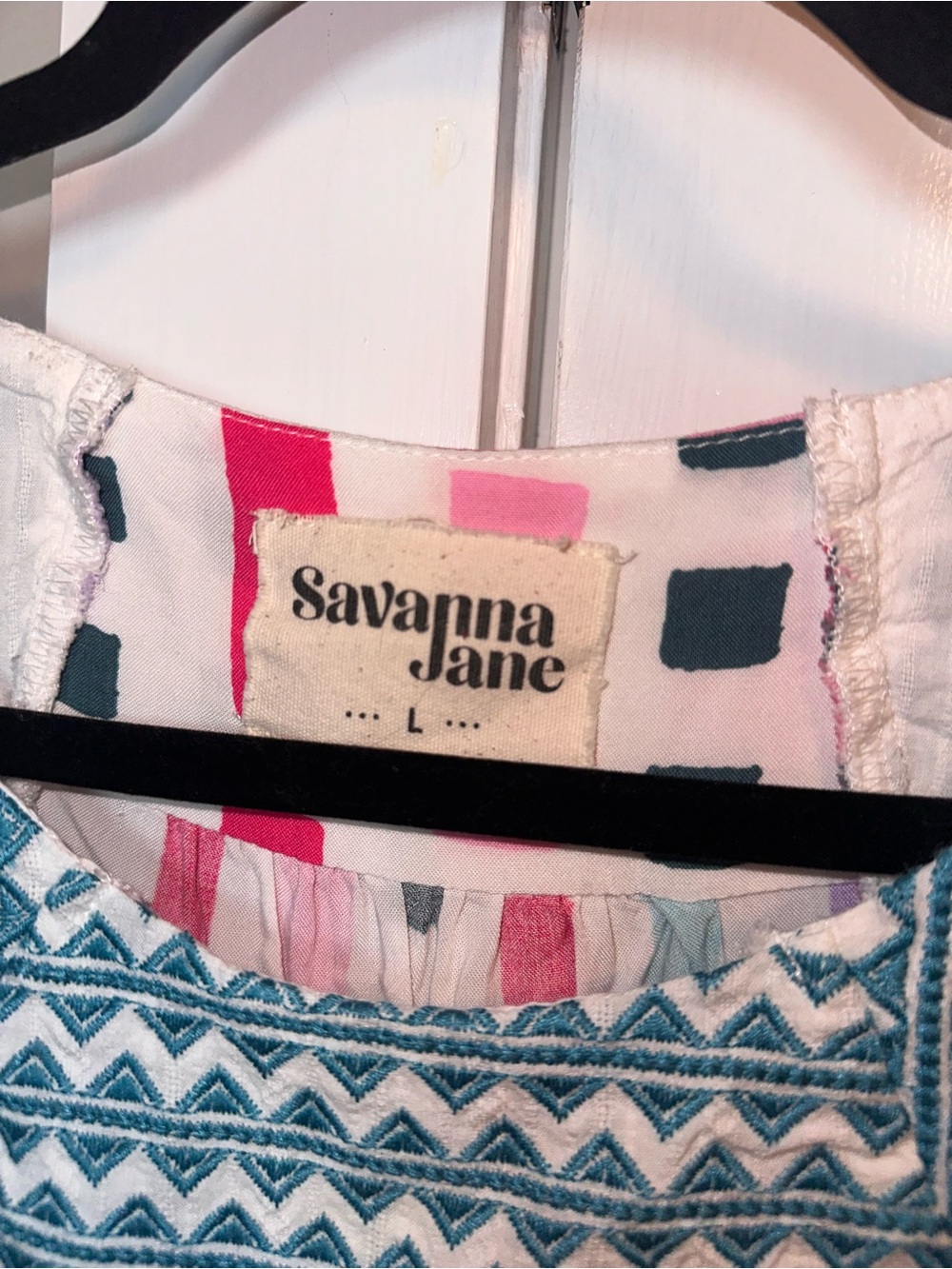 Savanna Jane Embroidered Sleeveless Multicolor Printed Tank Top Size Large - Picture 6 of 10